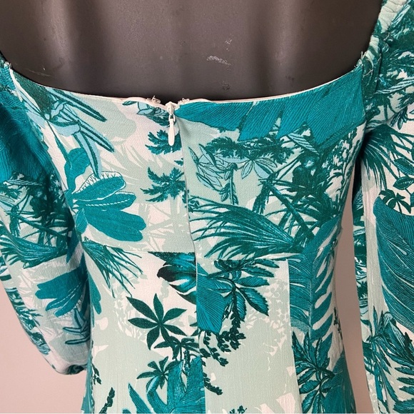 ⚪️ Guess tropical print long sleeve twist dress mini - Picture 9 of 12